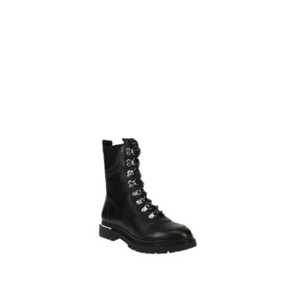 VIA SPIGA Womens Black 0.5" Platform Tavvi Block Heel Leather Combat Boots 6 M